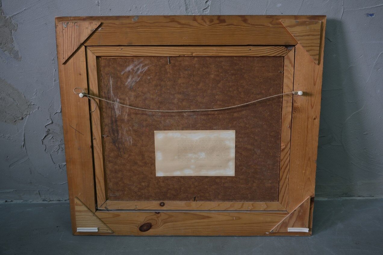 Peinture suédoise, années 1940, huile sur panneau, Lars erik larsson (1912-1971)