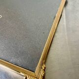 ART DECO  Gold  colored Metal Picture Frame 25 cm x 19 cm CONVEX Glass