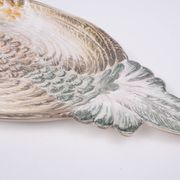 Mid century modern large Italian ceramic Peacock platter