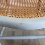 Low chair in wood and canework