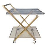 Vintage lucite and brass trolley, 1970s
