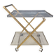 Vintage lucite and brass trolley, 1970s