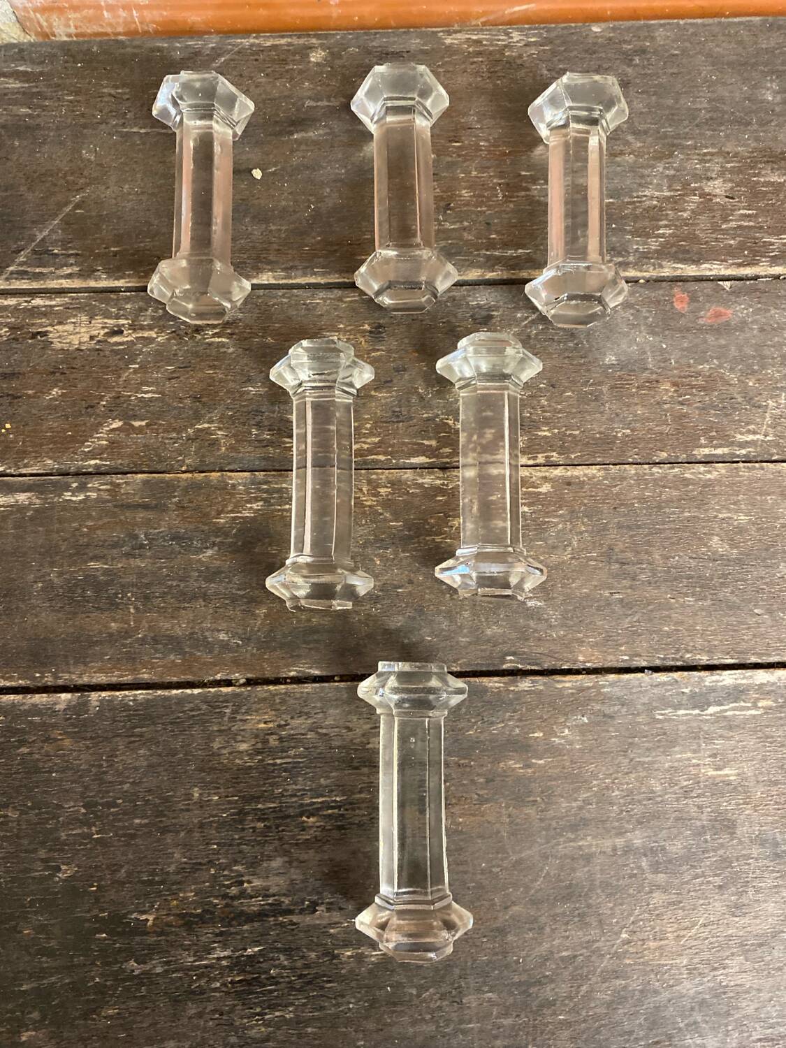 Series 6 Antique Knife Rest Moulded Glass Vintage Tableware