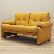 Yellow leather sofa, Italian design, 1960s, manufacturer: B&B Italia, design.
