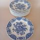 Assiettes plates anglaises Ridgway 'Windsor' bleu & blanc