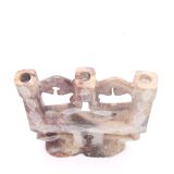 Moroccan candle holder decorated with carved stone birds, 1970s