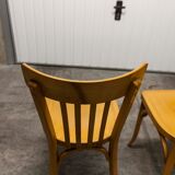Pair of chairs bistro Baumann 1970s honey color