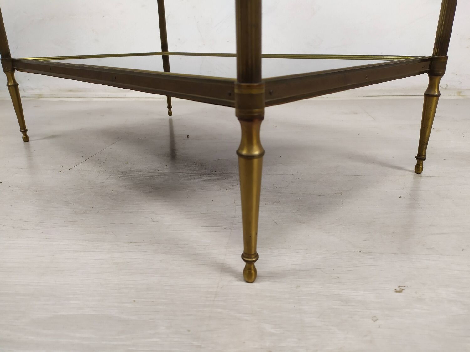 Louis XVI gilded brass console