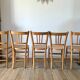 Set of 5 Luterma light blond wood bistro chairs from the 50s