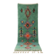 Bohémian green Berber hallway rug 75 x 280 cm