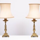 set solid Brass Gothic Revival Table Lamps 1950s