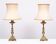 set solid Brass Gothic Revival Table Lamps 1950s