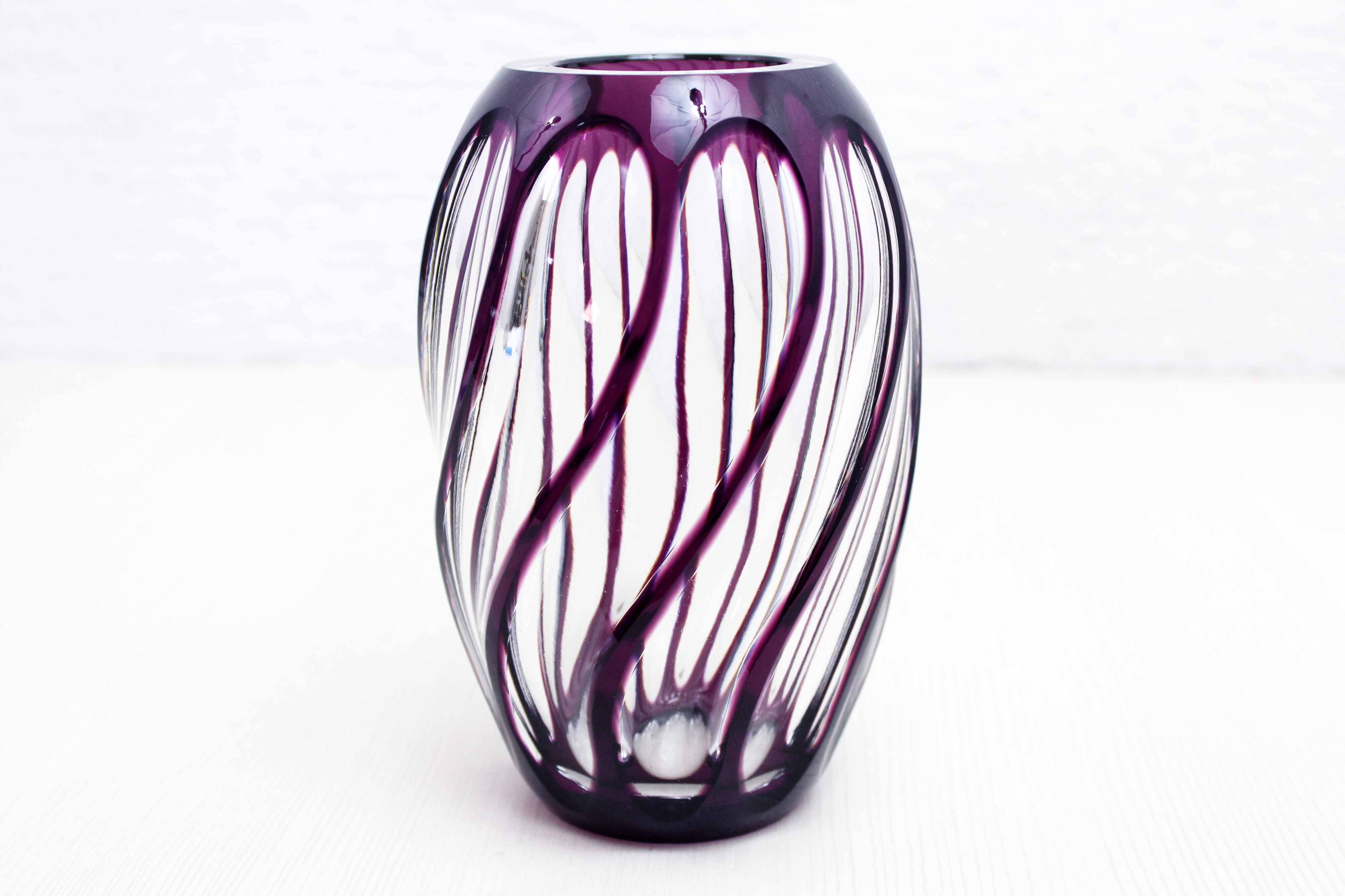 Bohemian crystal vase Johannes Oertel & co Haida