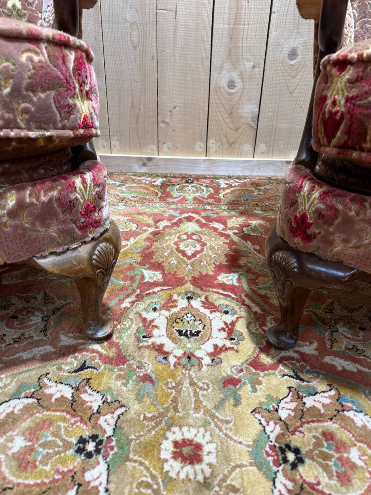 Paire de fauteuils - bergères à oreilles Anglais
