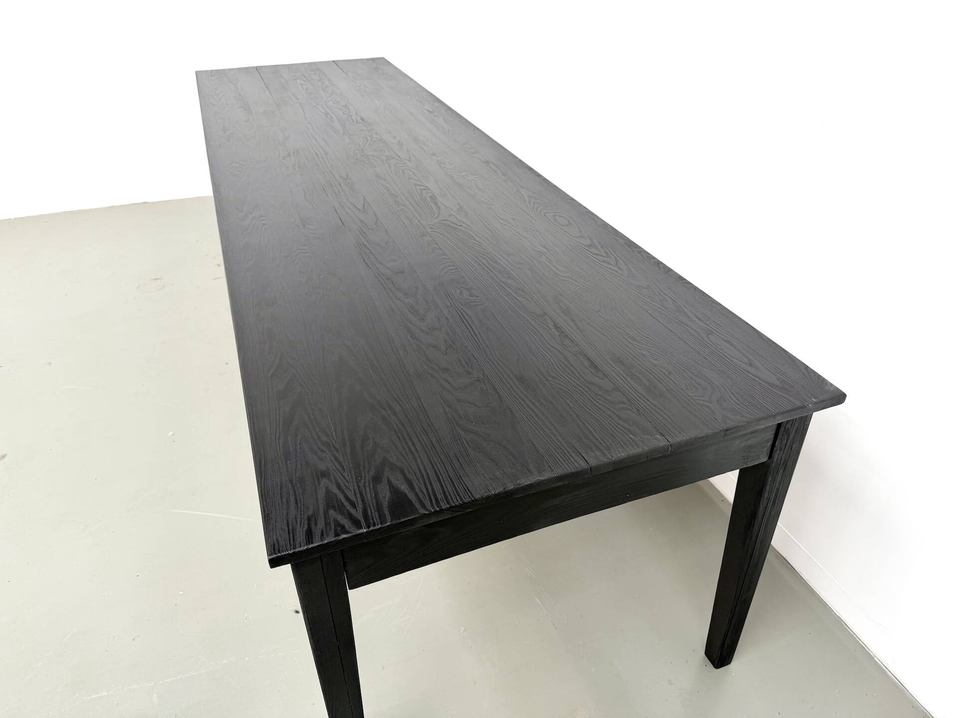 Large burnt wood table Shou Sugi Ban - 300 x 90 cm
