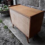 Vintage chest of drawers in rattan compass feet
