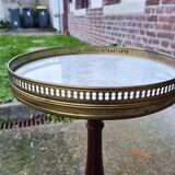 Marble table side or table pedestal table