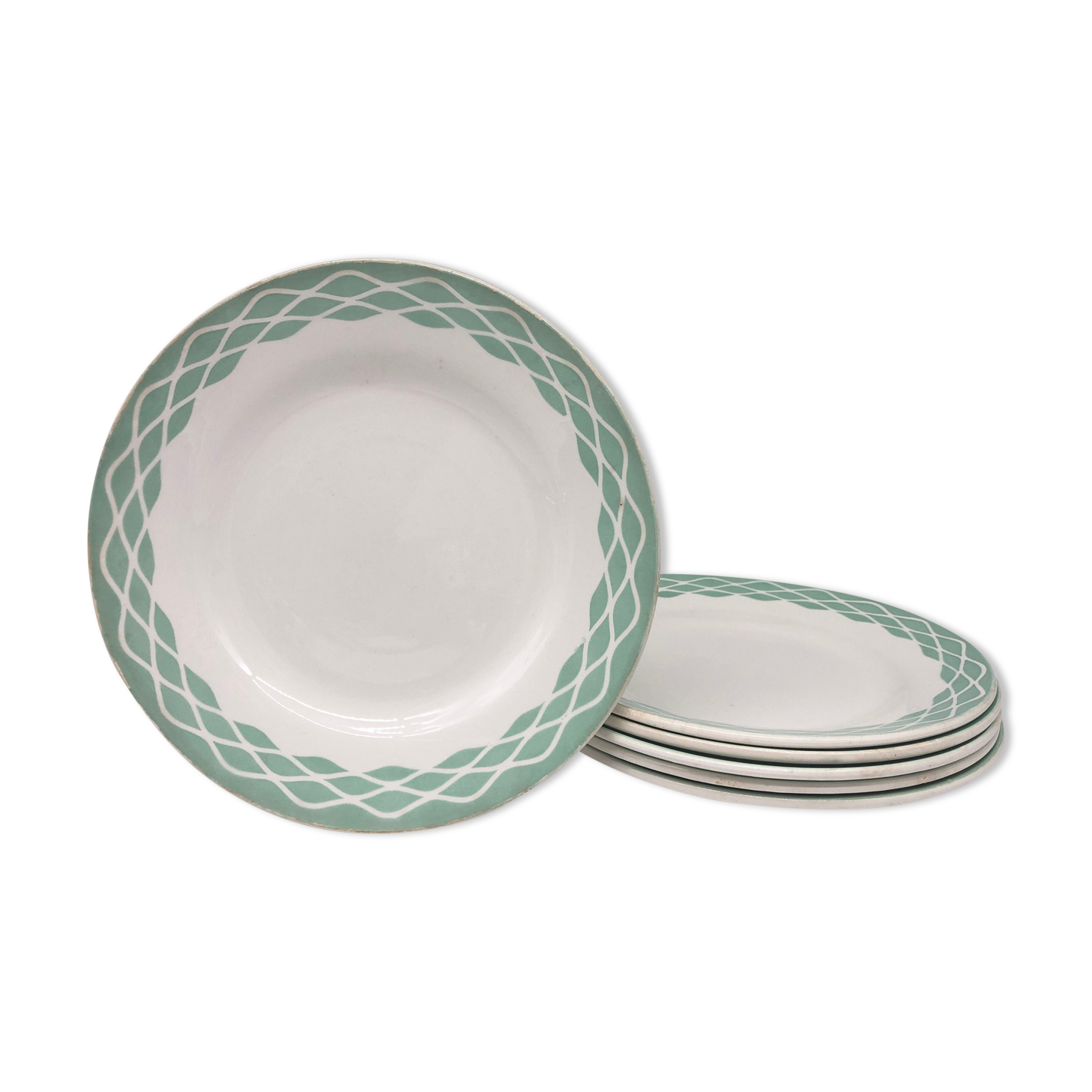 6 flat plates "Digoin Sarreguemines"- model Lola