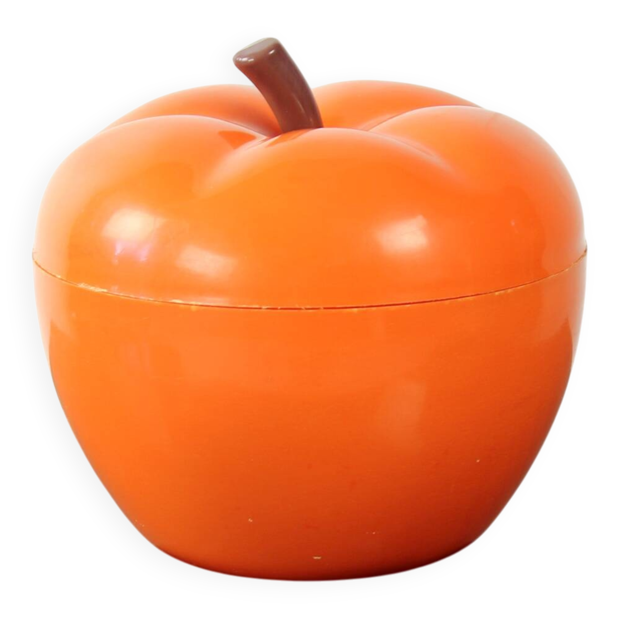 1970s Orange Plastic Apple Box, Czechoslovakia
