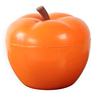Caisse à pommes en plastique orange des années 1970, Tchécoslovaquie