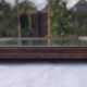 Grand miroir ancien biseauté cadre en bois sculpté