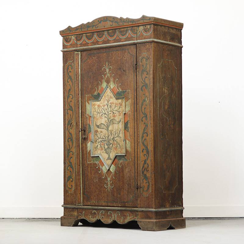 Folk art painted bridal wardrobe