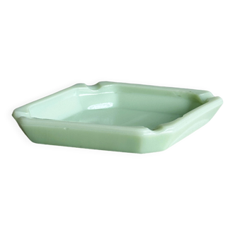 Green opaline ashtray, retro design,