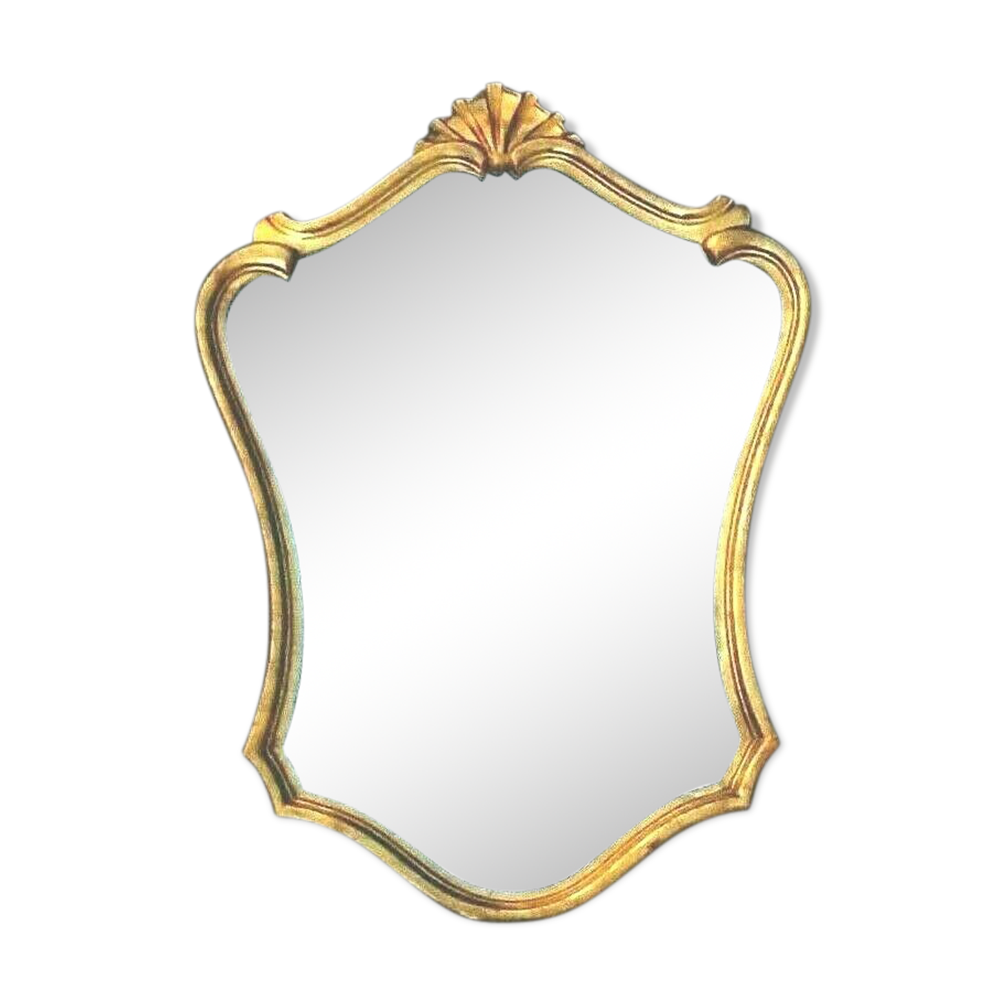 Louis VI style gilded wooden shell mirror