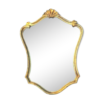 Louis VI style gilded wooden shell mirror