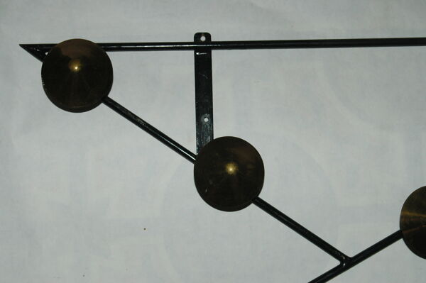 Porte manteau fer forgé et laiton design 60's