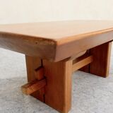 Scandinavian "Brutalist" Coffee Table, Japandi Style, Solid Teak, 20th Century