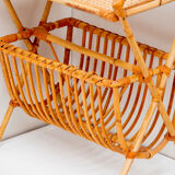 Rattan and caning magazine rack
