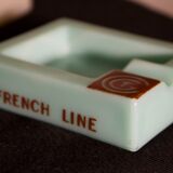 Three opalex ashtrays at the Logo of the Trans-Atlantic General Company - French Line - Model created by Jean Luce for the cruises of the liner Normandy and France