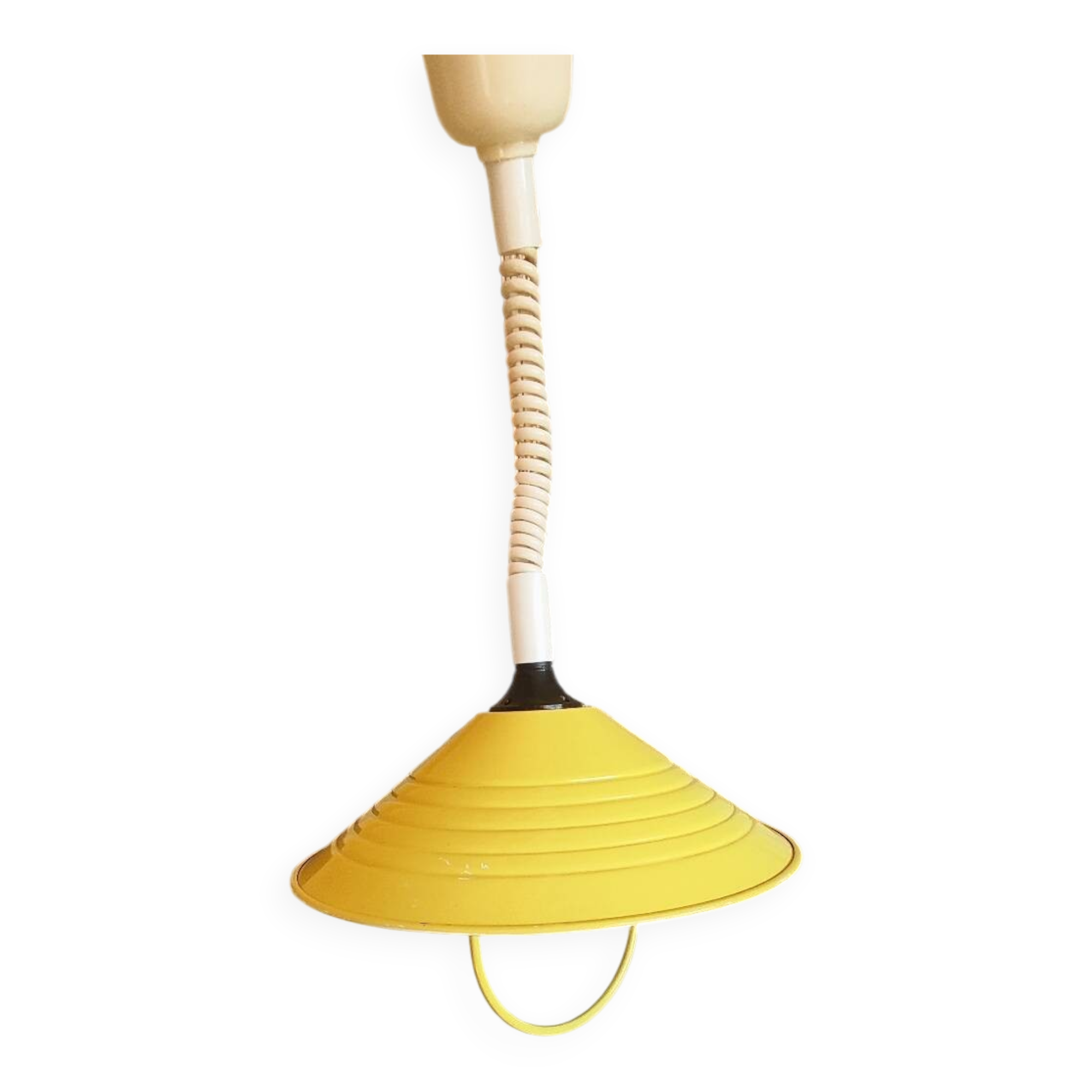 Yellow and white suspension with adjustable height.