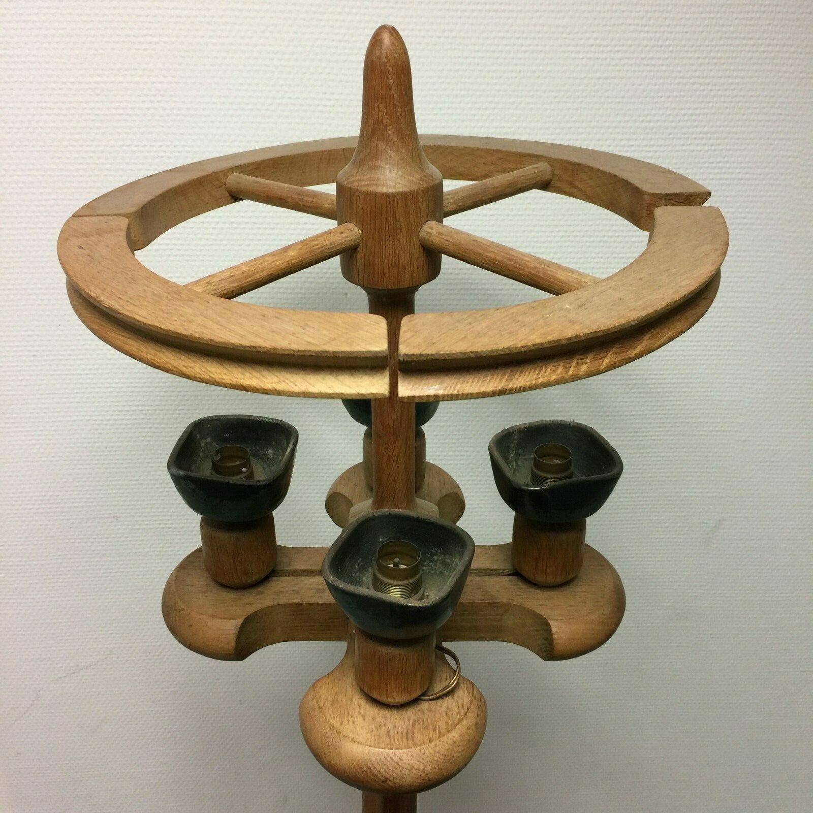Lampadaire par Robert Guillerme et Jacques Chambron en chêne et faïence, 1960