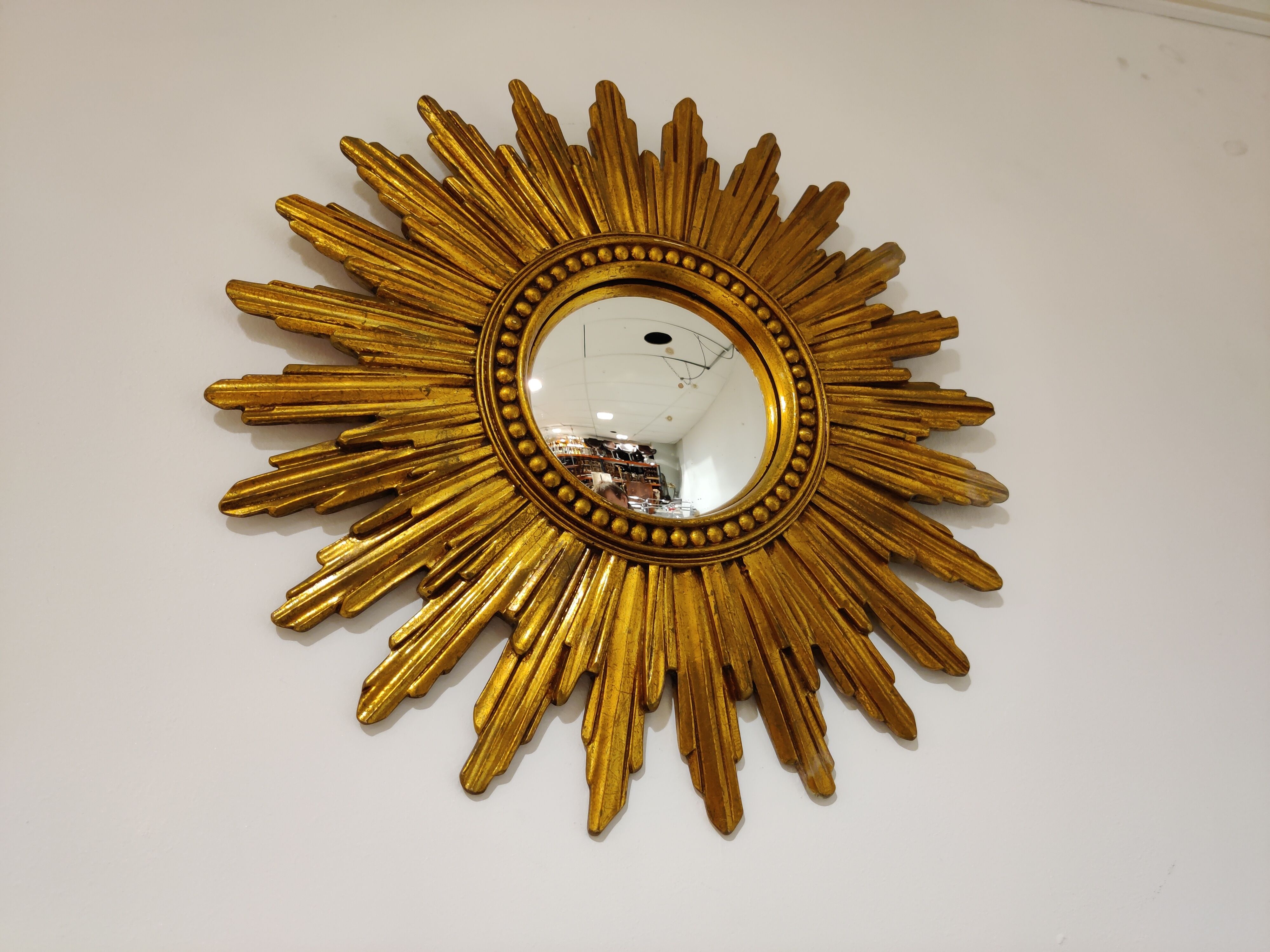 Mid century golden sunburst mirror, 1960s