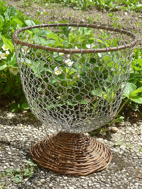 wicker paper basket, screened