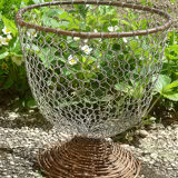 wicker paper basket, screened