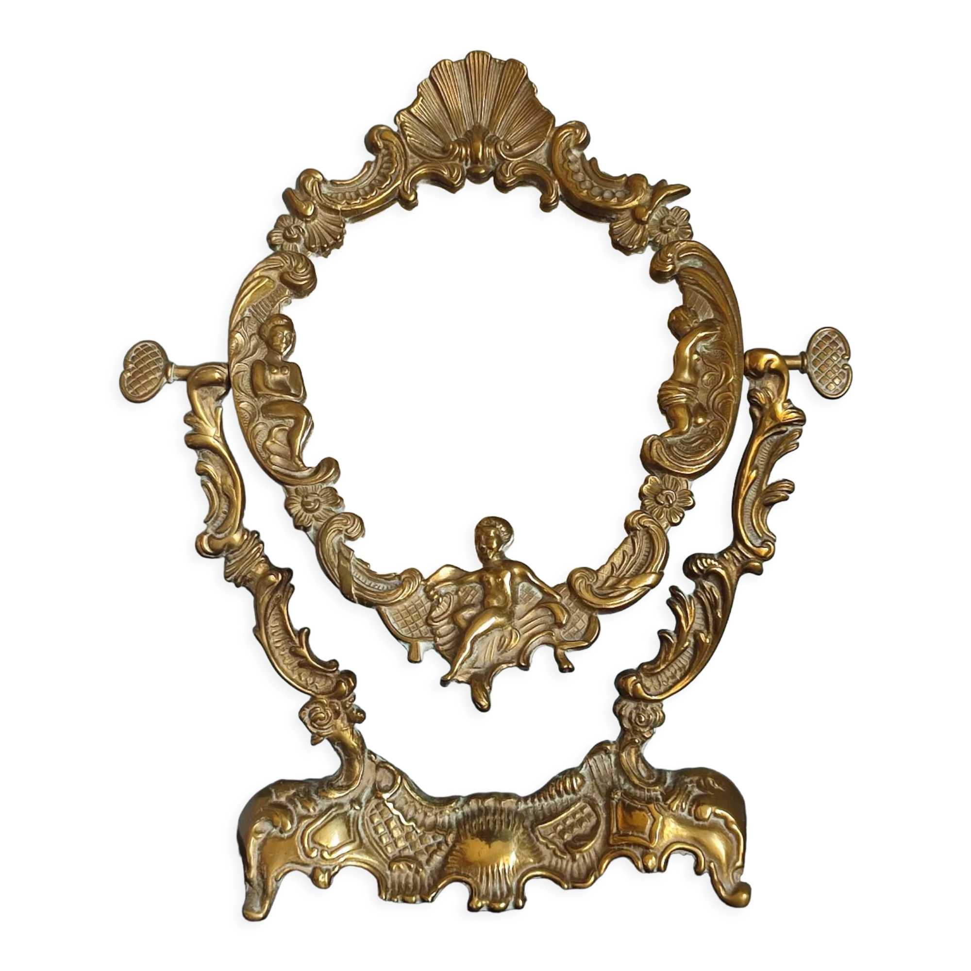 Ancient mirror psyche in bronze