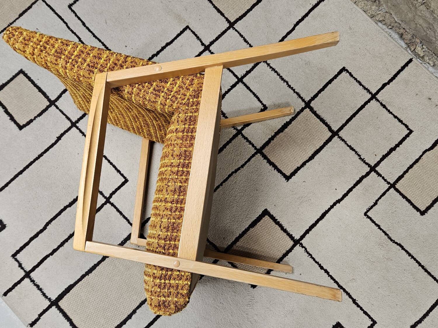 Vintage 1970 curled fireside chair