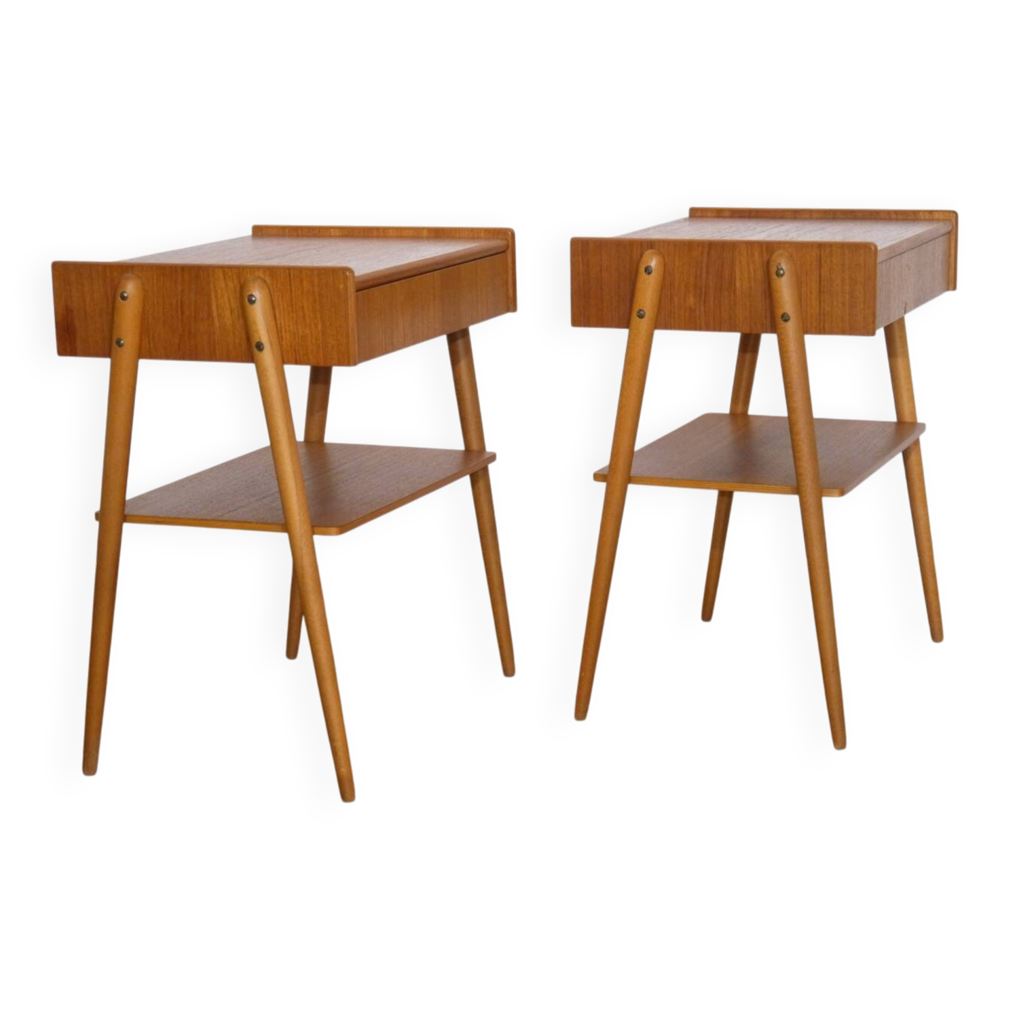 Scandinavian teak bedside tables by Carlstrom 1960