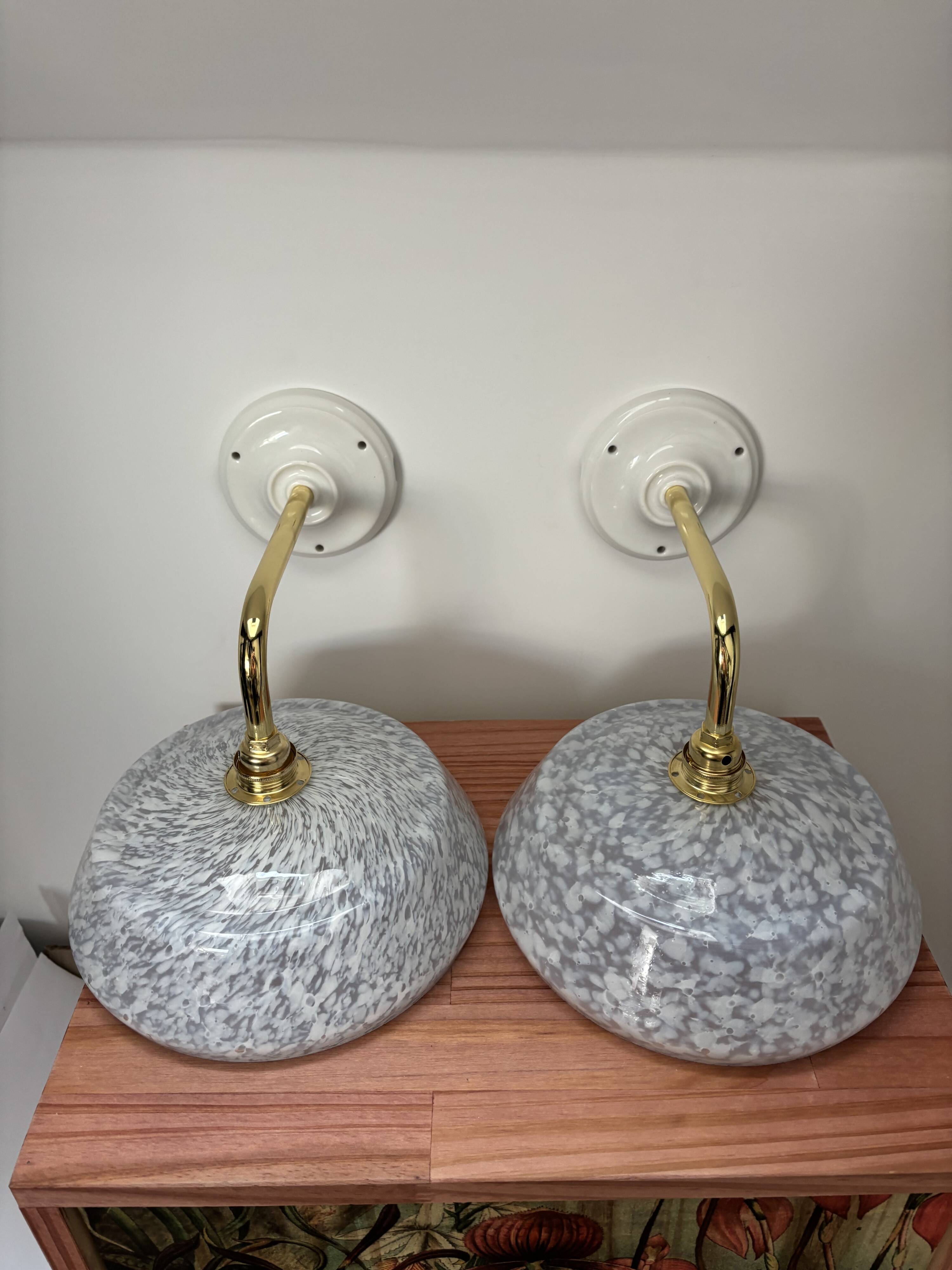 Pair of blue wall sconces