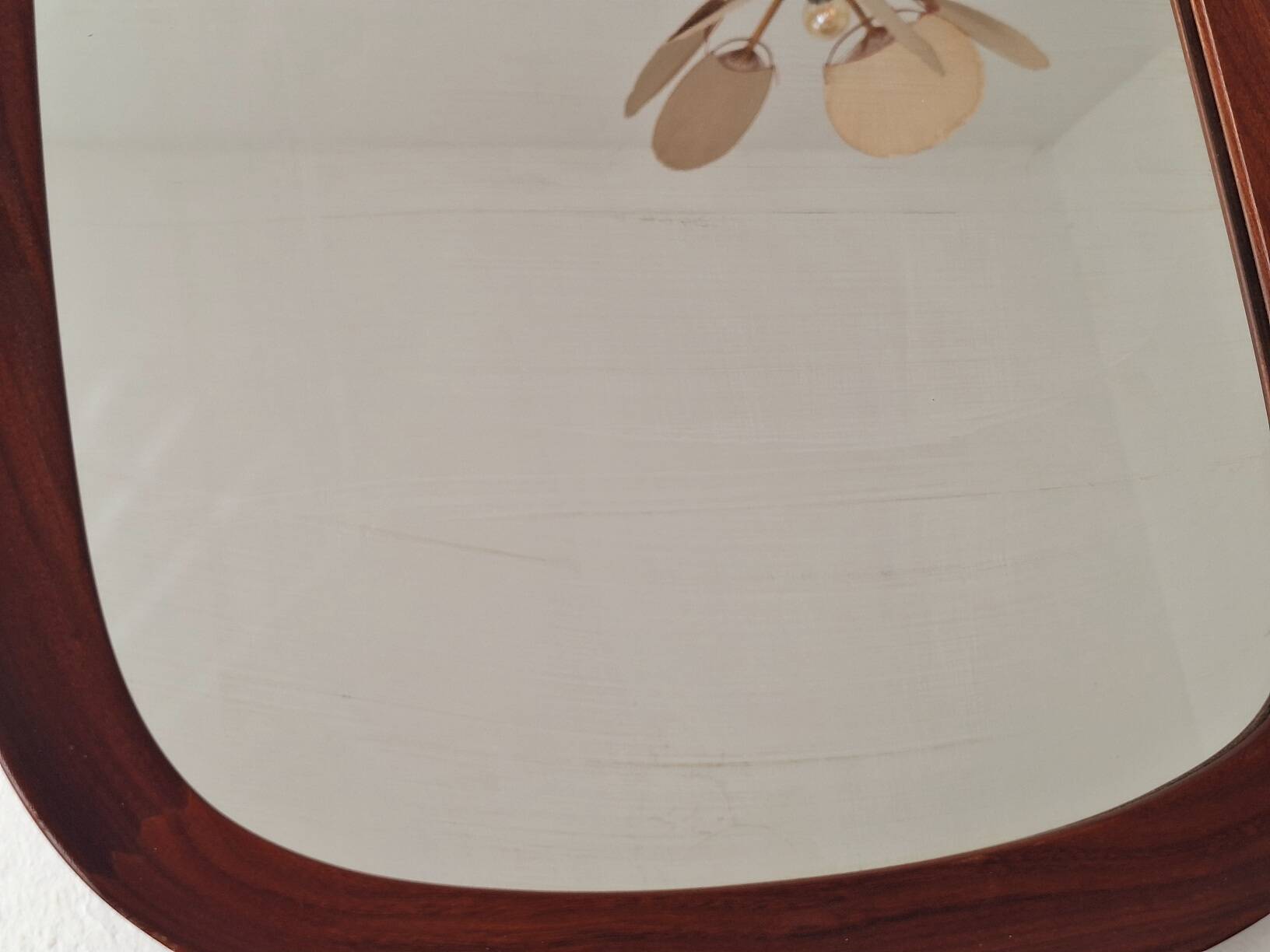 Miroir mural sculptural en acajou AB Glas et Trae Hovmantorp, années 1960