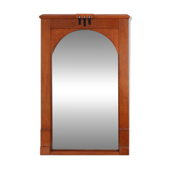 Art Deco Oak Wall Mirror, Belgium, circa 1915