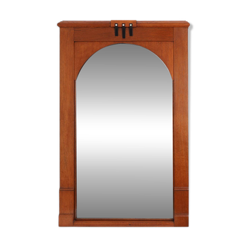 Art Deco Oak Wall Mirror, Belgium, circa 1915