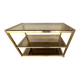 brass coffee table with 2 smoked glass tops 1970s/80s