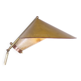 Italian floor lamp in brass was conical adjustable in inclination and height 1950