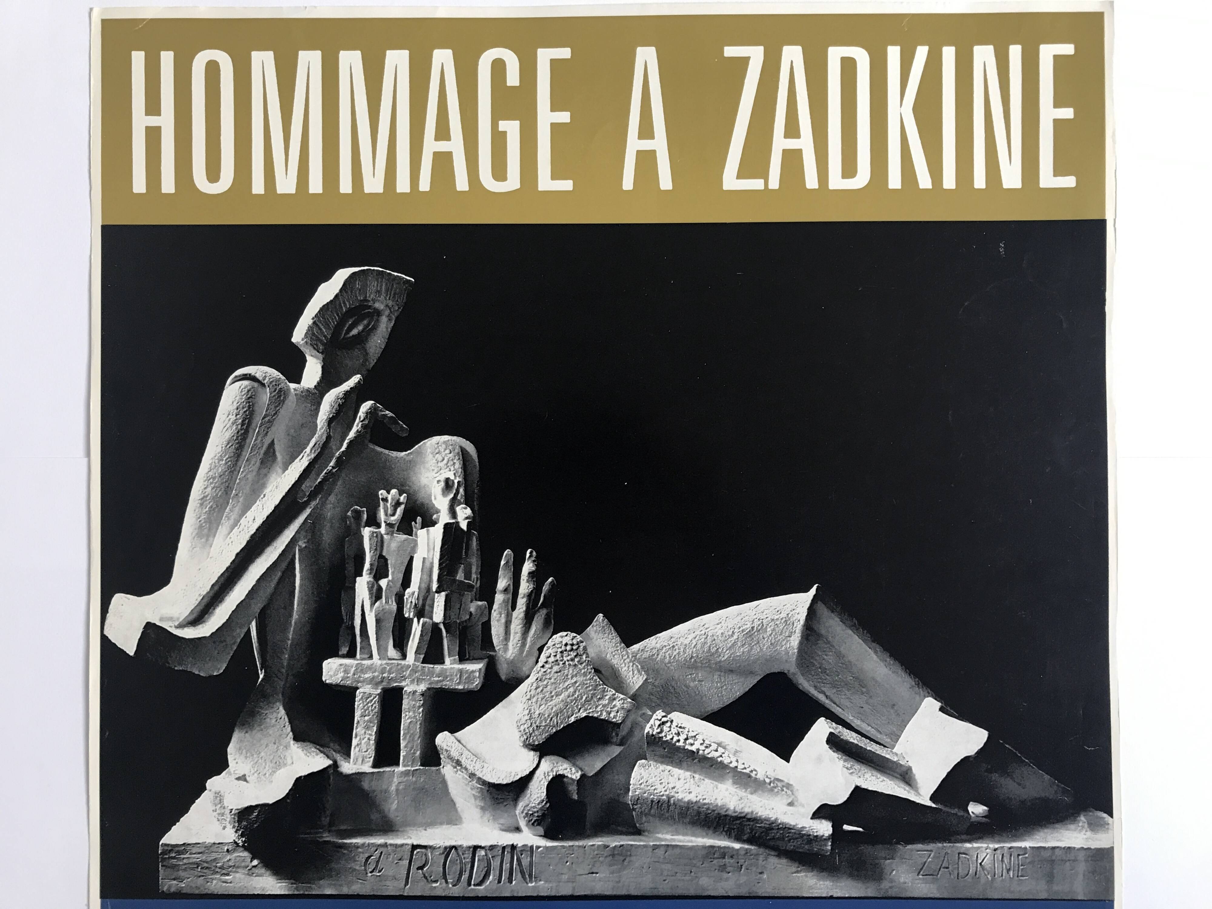Tribute to Zadkine, Rodin Museum & Museum of Modern Art of the City of Paris, 1972-73