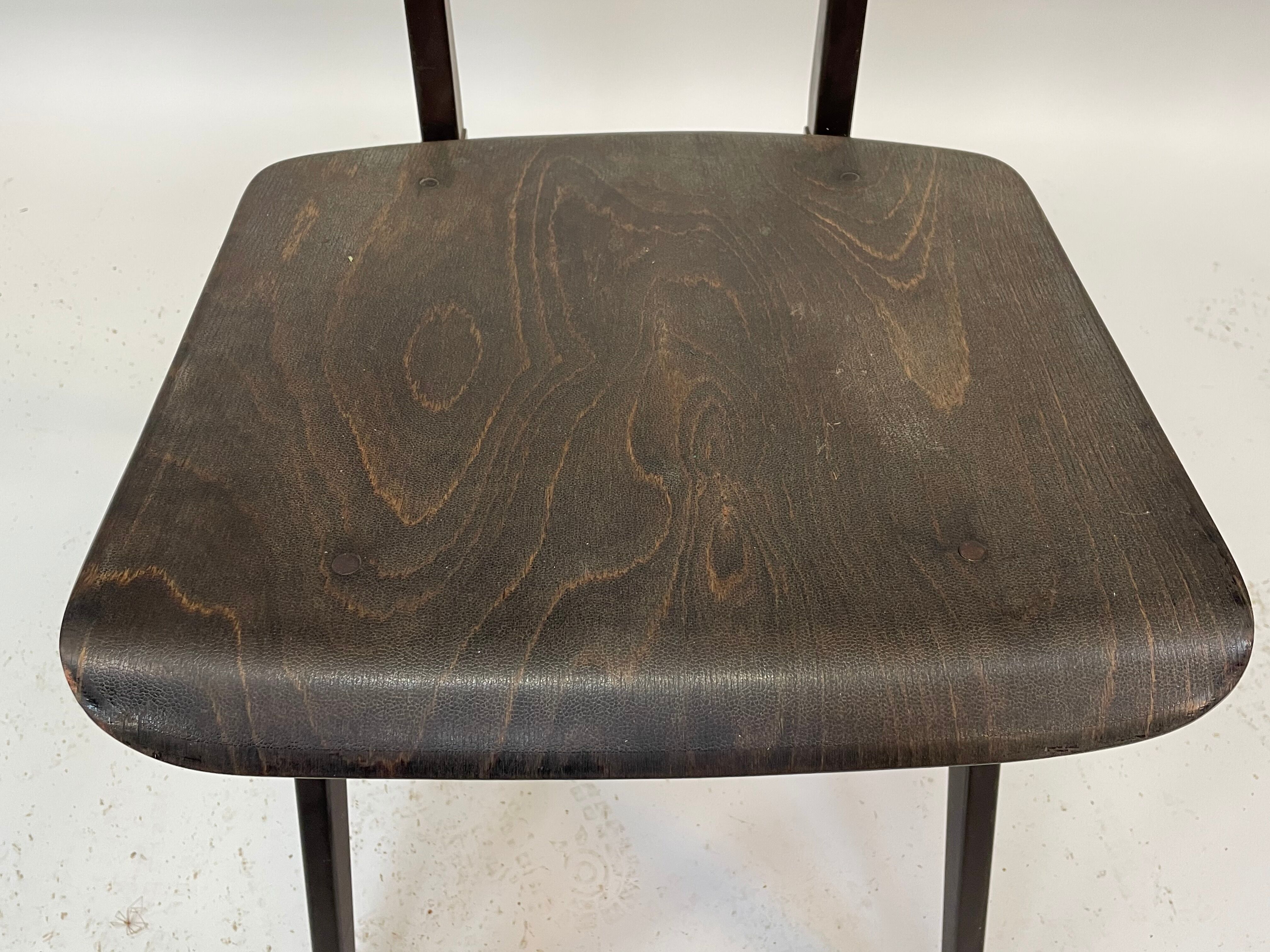 Lot de 4 chaises d’école vintage Galvanitas S16 Pays-Bas