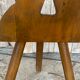 Vintage Brutalist Handmade Tripod Solid Wood Chair